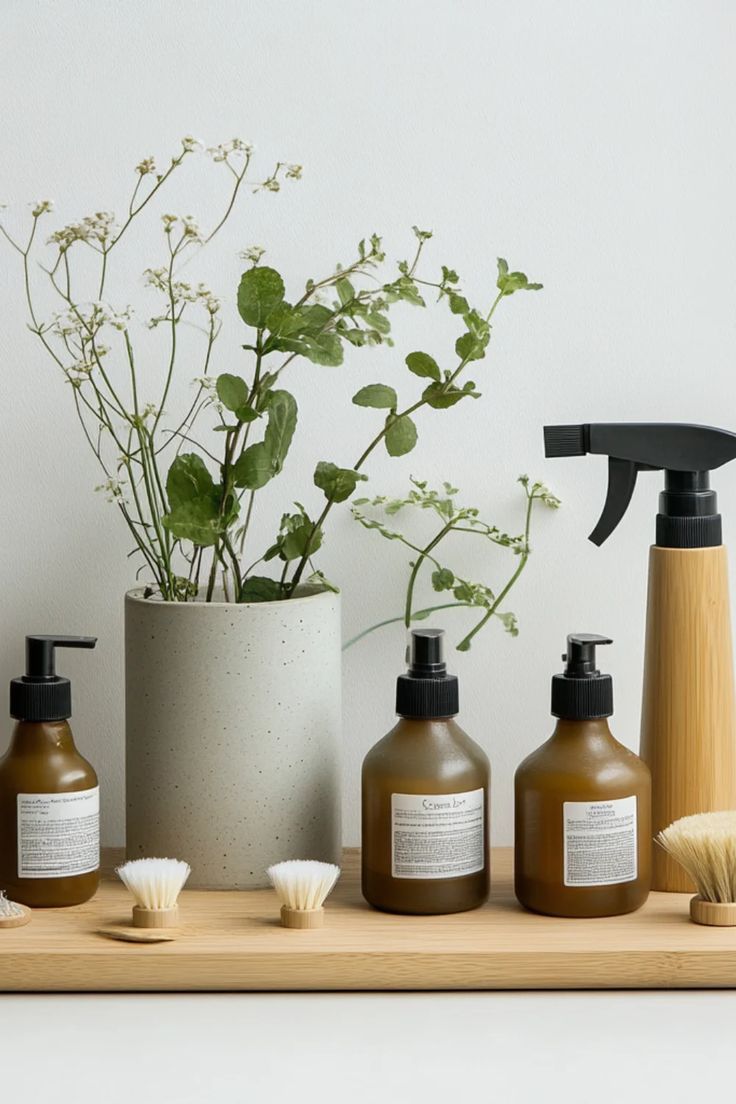 Schoonmaakproducten en planten